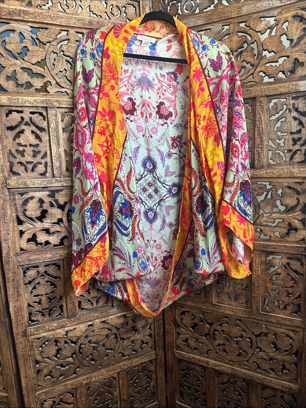 Rachel Zoe Pink and Blue Floral Kimono
